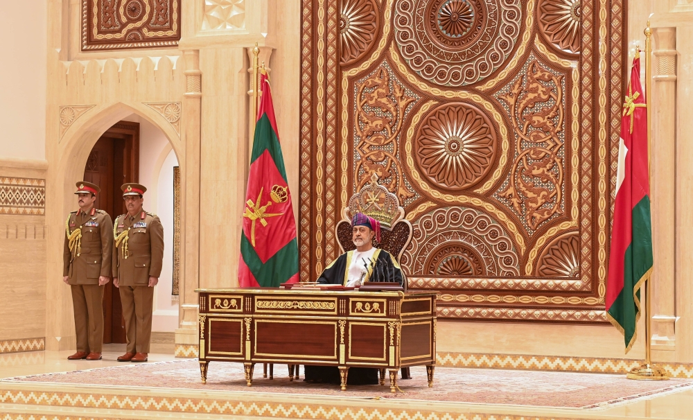 His Majesty Sultan Haitham bin Tarik presided over the Council of Oman's 8th term’s first annual session in the Governorate of Muscat on Tuesday.​​​​​​