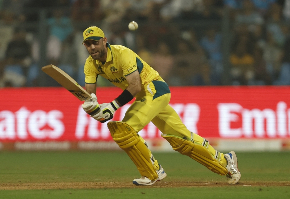 Cricket - ICC Cricket World Cup 2023 - Australia v Afghanistan - Wankhede Stadium, Mumbai, India - November 7, 2023 Australia's Glenn Maxwell in action REUTERS/Francis Mascarenhas

