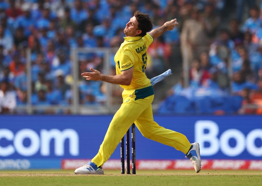 Australia's Mitchell Marsh in action 