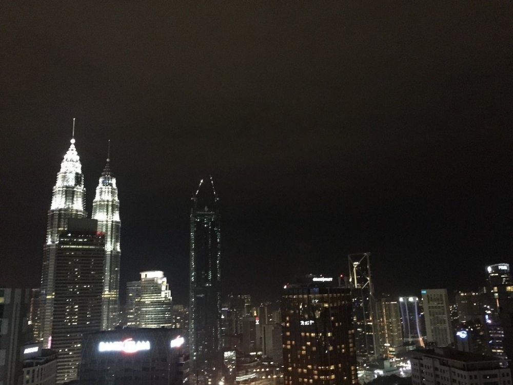 The Kuala Lumpur skyline at night