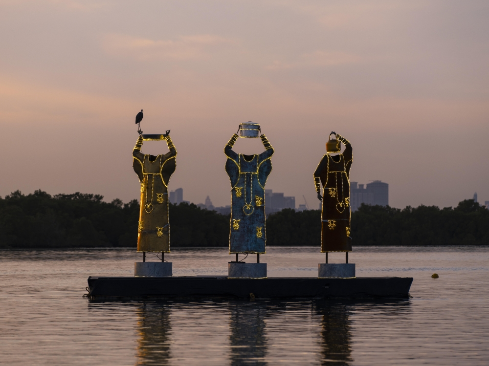 Ayesha Hadhir, Rawdha Al Ketbi, Shaikha Al Ketbi, Dawaran 2023 ©Department of Culture and Tourism, photo credit Lance Gerber