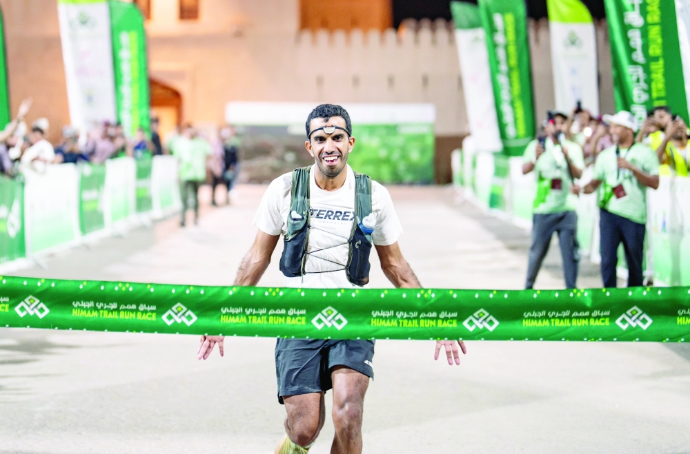 Hamdan Al Khatri crossing finish line in first place