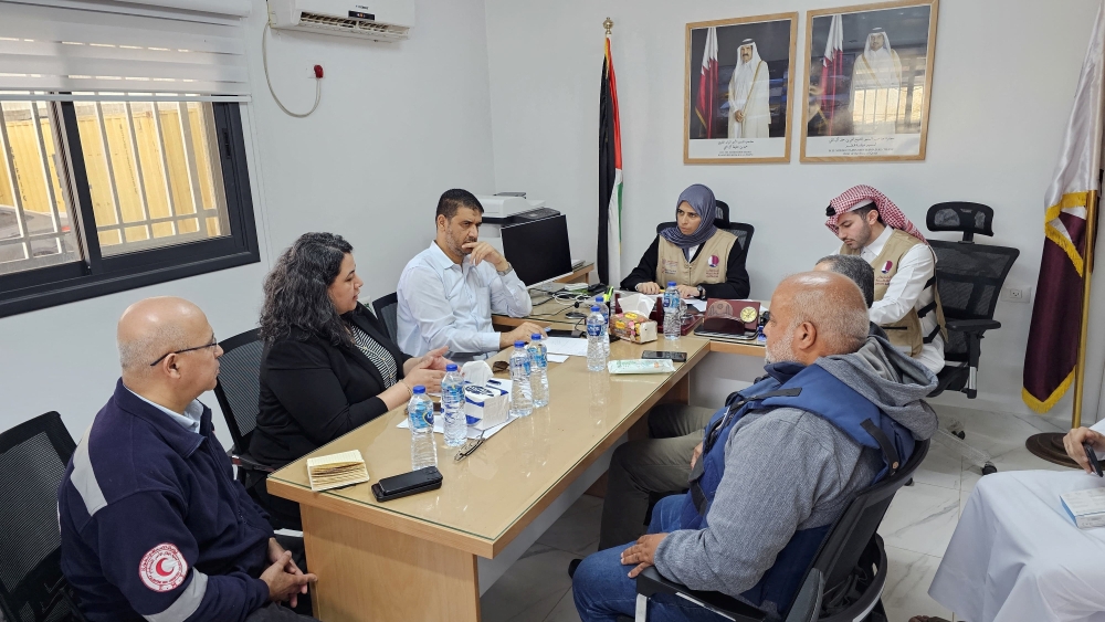Qatari Minister of State for International Cooperation at the Ministry Of Foreign Affairs, Lolwah Bint Rashid Al Khater attends a meeting as she visits Gaza during a temporary truce, November 26. — Reuters file photo