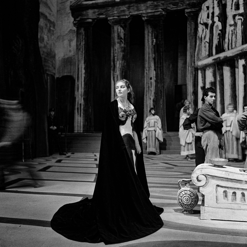Maria Callas rehearsing Medea in 1953 at the Teatro alla Scala in Milan. (Erio Piccagliani/Teatro alla Scala via The New York Times)