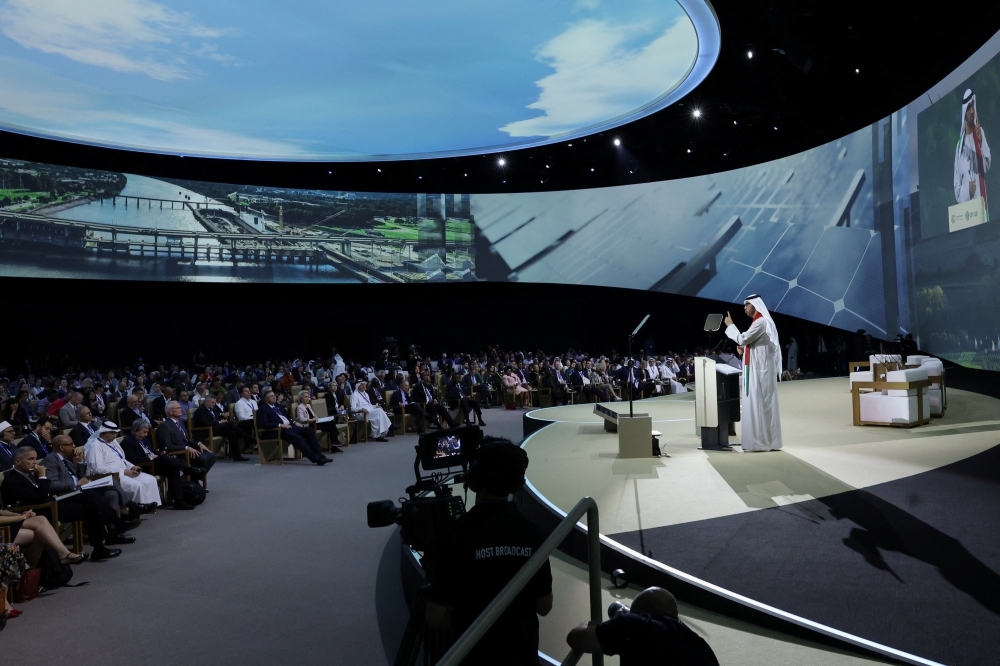 United Arab Emirates Minister of Industry and Advanced Technology and COP28 President Sultan Ahmed Al Jaber speaks during the United Nations Climate Change Conference COP28, in Dubai. — Reuters 