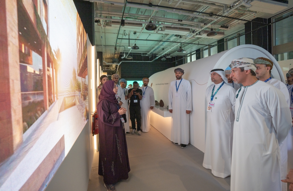 Salim bin Nasser al Aufi, Minister of Energy and Minerals, at Oman’s pavilion Dubai on Saturday.