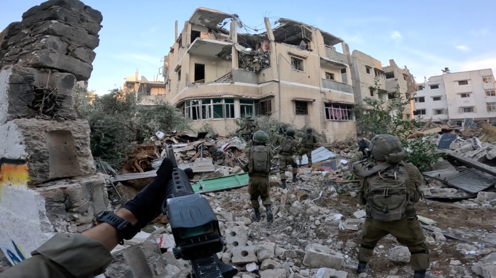 Israeli soldiers operate in the Gaza Strip 