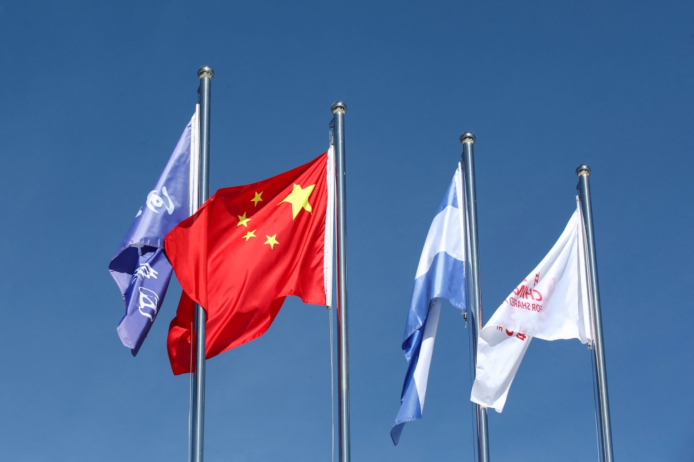 First stone laying ceremony of a new water purification plant, financed by China, in Santiago Texacuangos