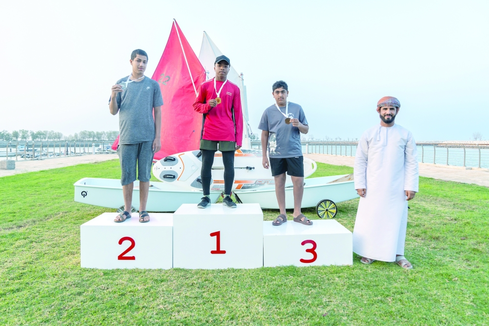 Crowning windsurfing race winners 