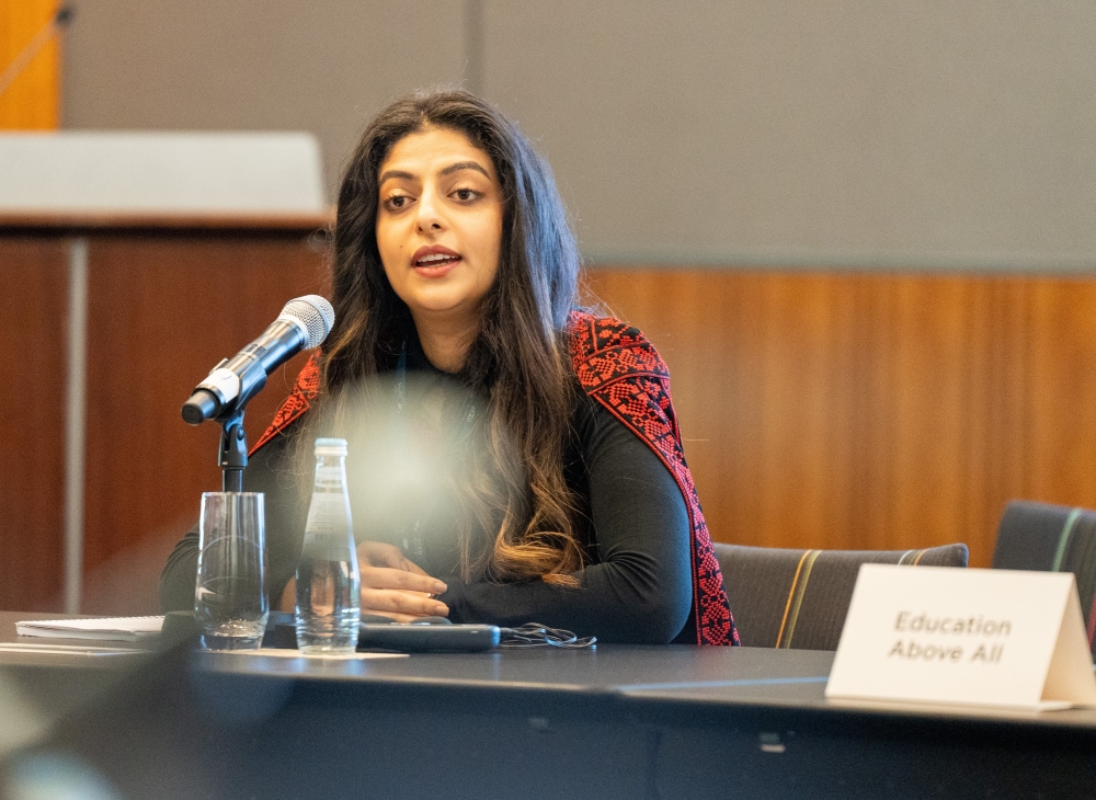 Randa al Dawoudi speaking at the WISE11 Summit in Doha.