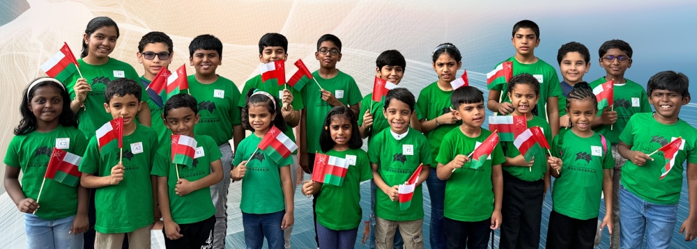 Winners of Brainobrain Oman students at the International Abacus Competition held in Dubai