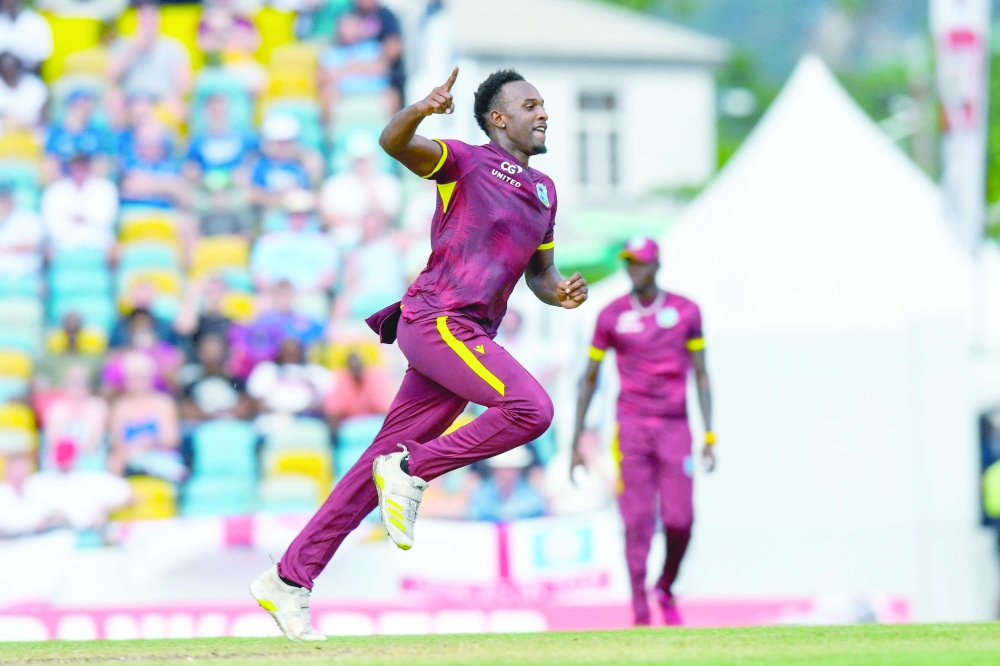 Matthew Forde celebrates the dismissal of Will Jacks of England.— AFP

