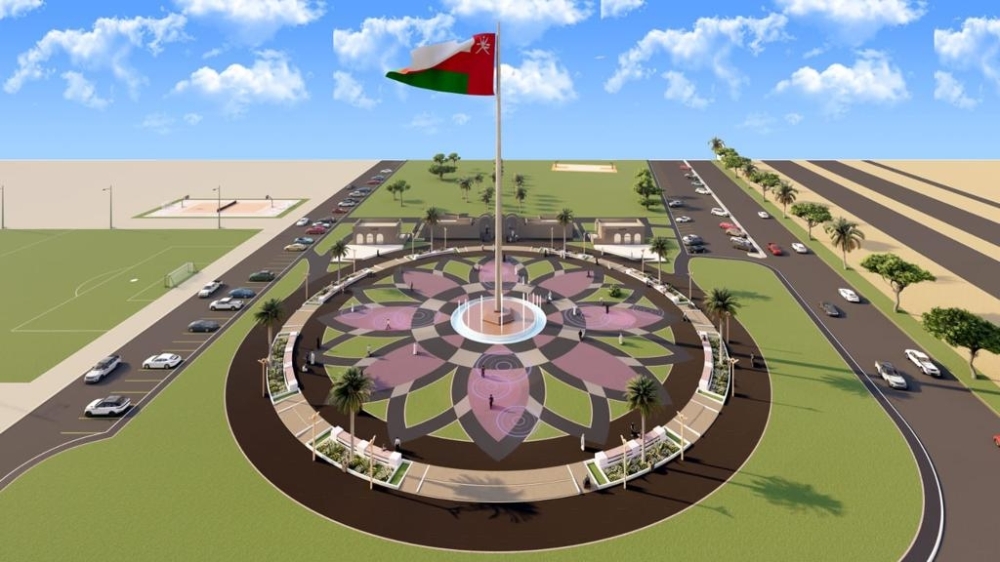 The 15m tall flag pole will be developed at the center of Suhar Park.