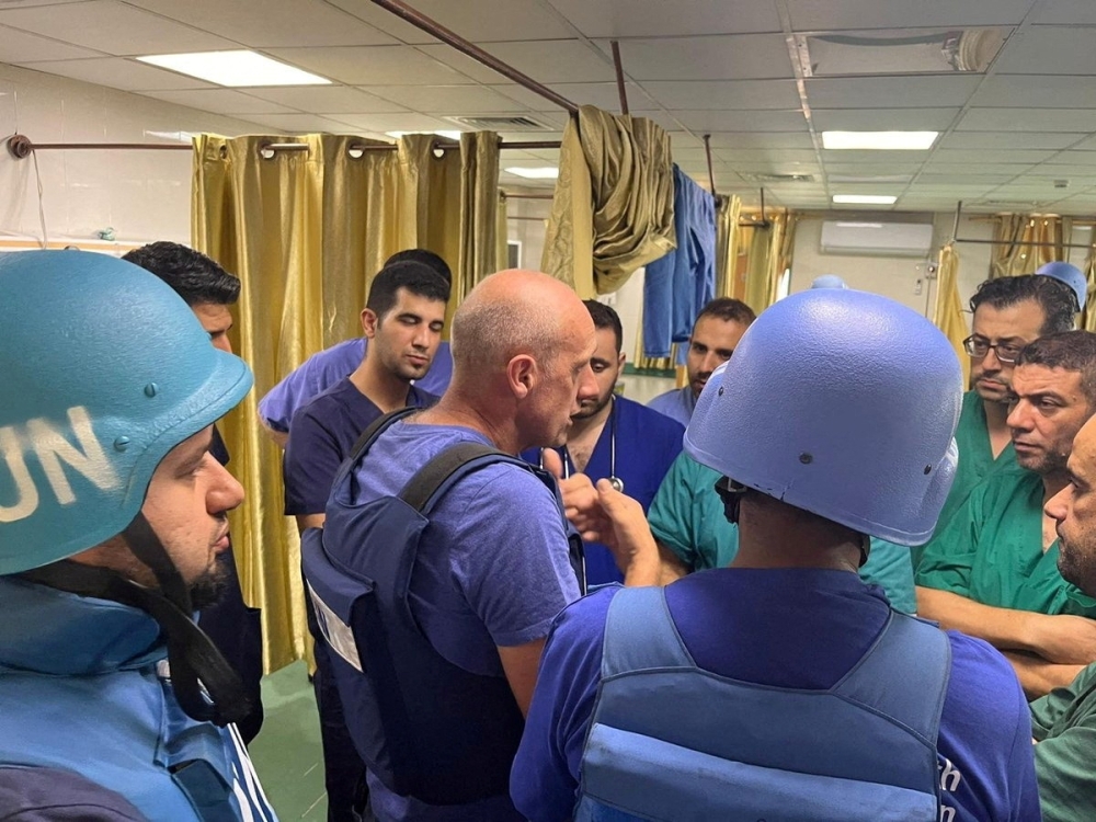 A humanitarian assessment team led by the World Health Organisation (WHO) visits Al Shifa Hospital in Gaza