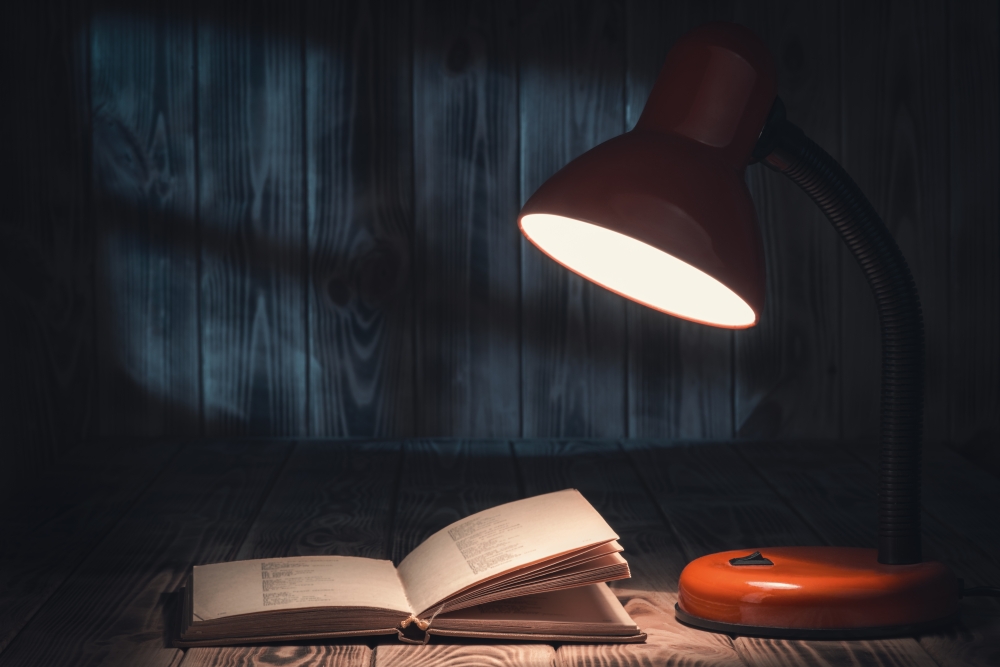 Night,Reading,With,Lamp