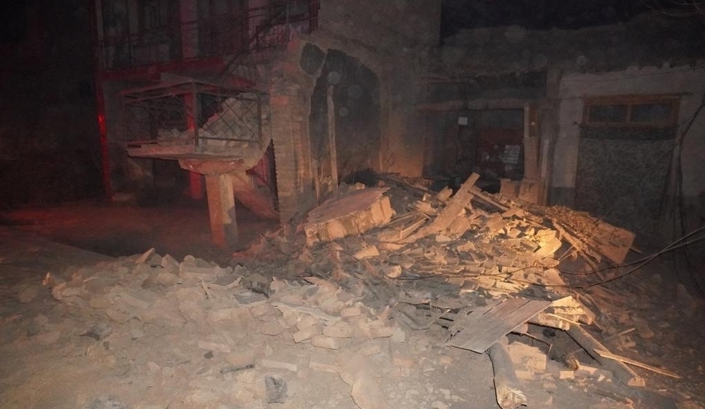 An image of the earthquake's aftermath in Gansu