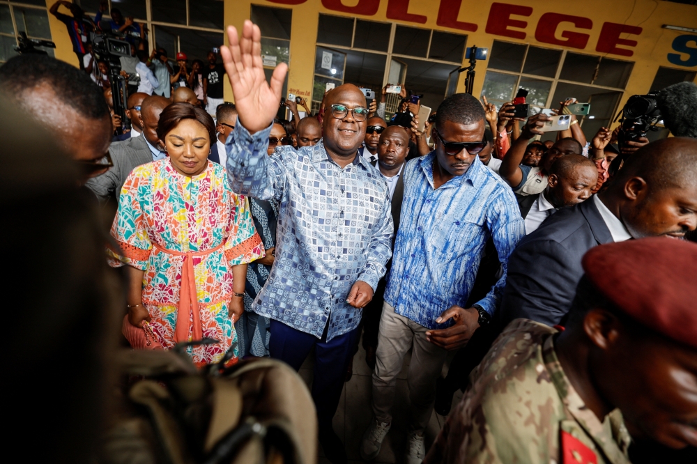 Democratic Republic of the Congo's President Felix Tshisekedi after casting his vote at a polling station during the presidential election in Kinshasa. - Reuters
