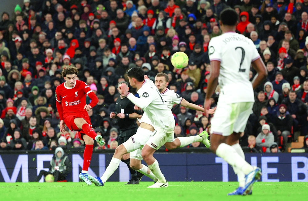 Liverpool's Curtis Jones scores their second goal REUTERS