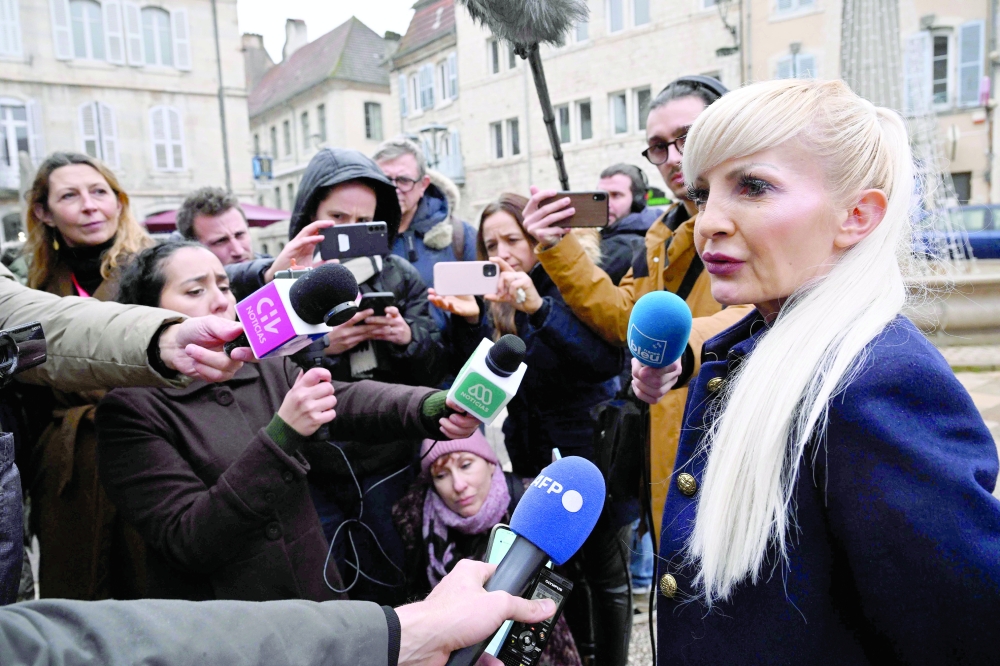 Sylvie Galley (R), the lawyer for the family of murdered Japanese student Narumi Kurosaki, speaks to the media outside Vesoul courthouse after Nicolas Zepeda was sentenced to 28 years of criminal imprisonment for the murder of his Japanese ex-girlfriend Narumi Kurosaki, in the appeal trial in Vesoul, eastern France. - AFP
