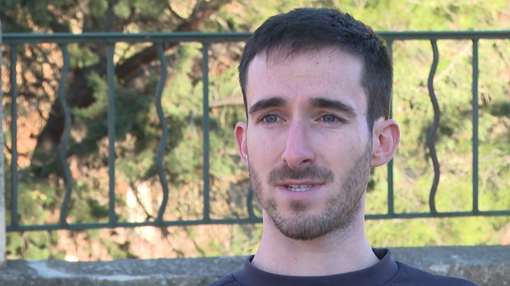 French student Fabien Accidini during an interview about missing British teen Alex Batty, in Greasque, France on December 16, 2023.  Fabien Accidini by chance came across Alex Batty