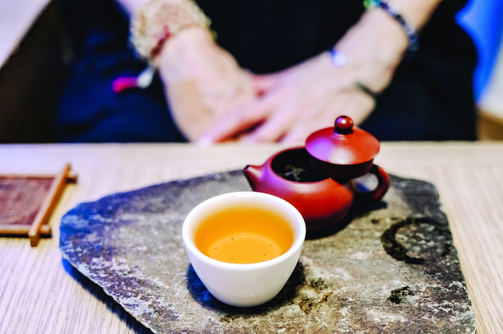 A tea service at Floating Mountain in New York. 