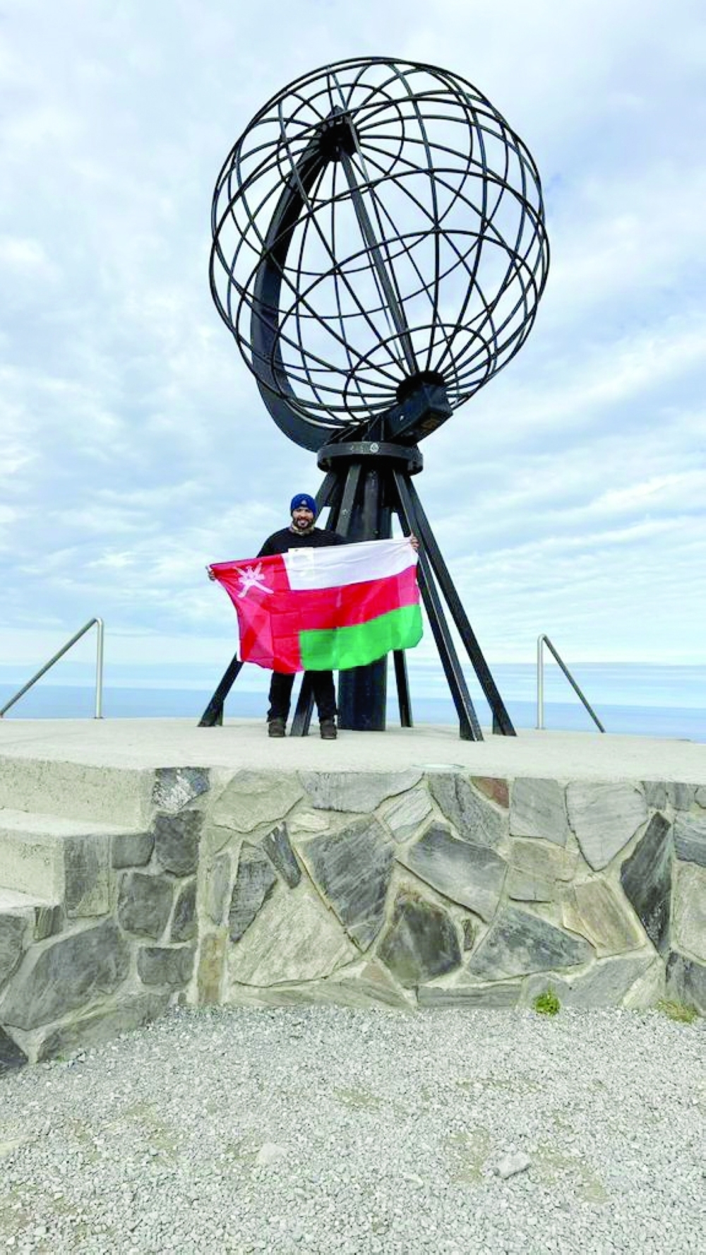 Wael bin Salem al Yaqoubi at North Cape, the northernmost point in Norway