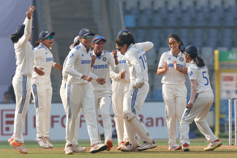 India women team celebrates after the winning