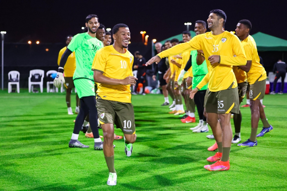 Oman National team in warm up sessions 