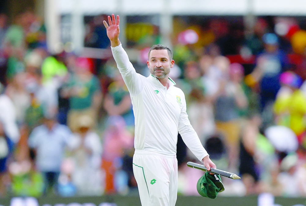 First Test - South Africa v India - SuperSport Park Cricket Stadium, Centurion, South Africa - December 28, 2023 South Africa's Dean Elgar celebrates after winning the match REUTERS/Esa Alexander