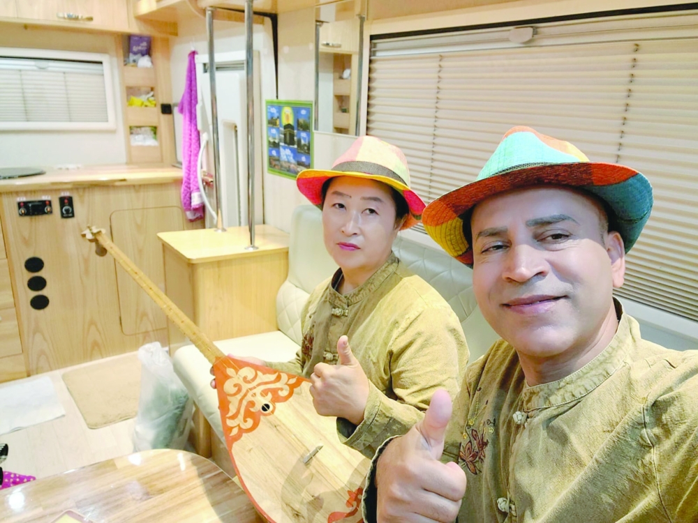 Mohammad Aamir and Fatima Zahra in Muscat.