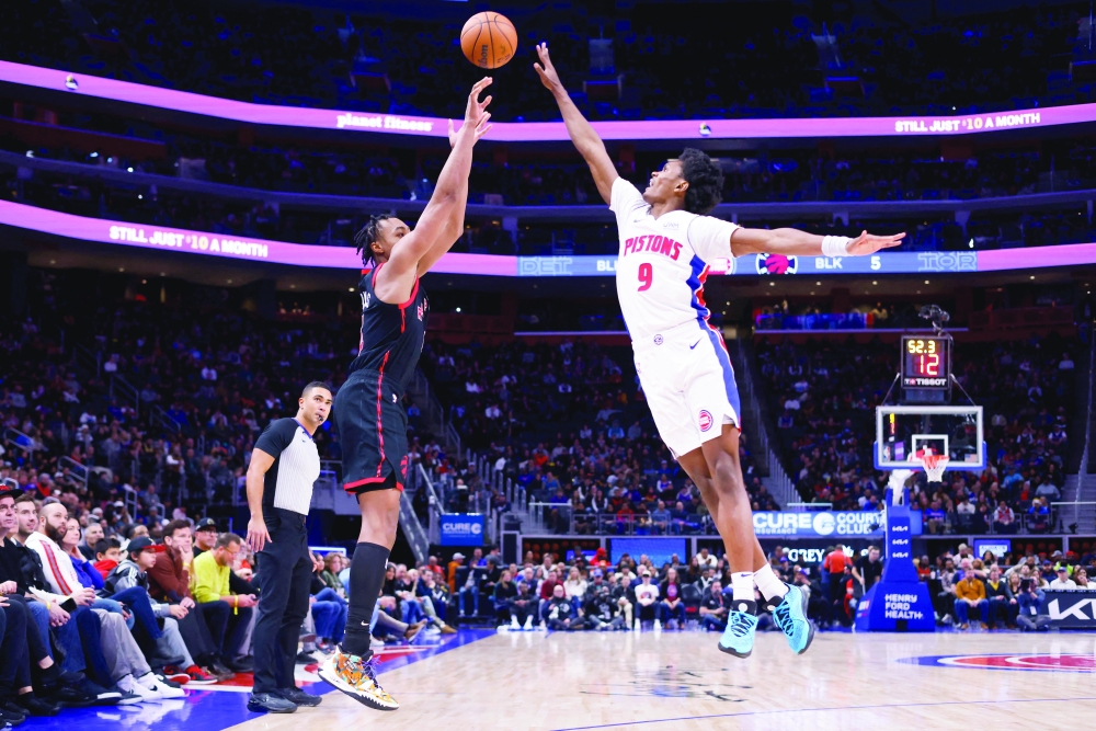 Scottie Barnes (4) shoots on Ausar Thompson (9). — USA TODAY Sports
