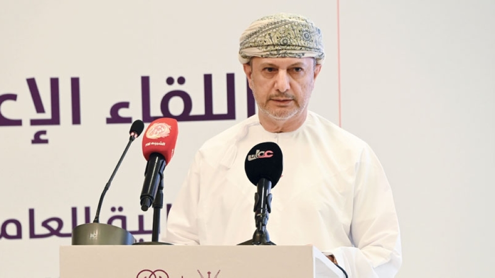 Sultan Salim al Habsi, Minister of Finance, addressing media on the State Budget