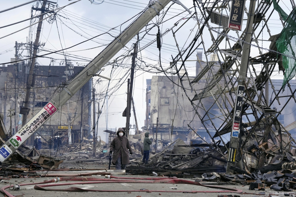 A burnt-down residential and commercial area site following an earthquake is seen in Wajima, Ishikawa prefecture, Japan January 2, 2024, in this photo released by Kyodo. Mandatory credit Kyodo/via REUTERS   ATTENTION EDITORS - THIS IMAGE HAS BEEN SUPPLIED BY A THIRD PARTY. MANDATORY CREDIT. JAPAN OUT. NO COMMERCIAL OR EDITORIAL SALES IN JAPAN.
