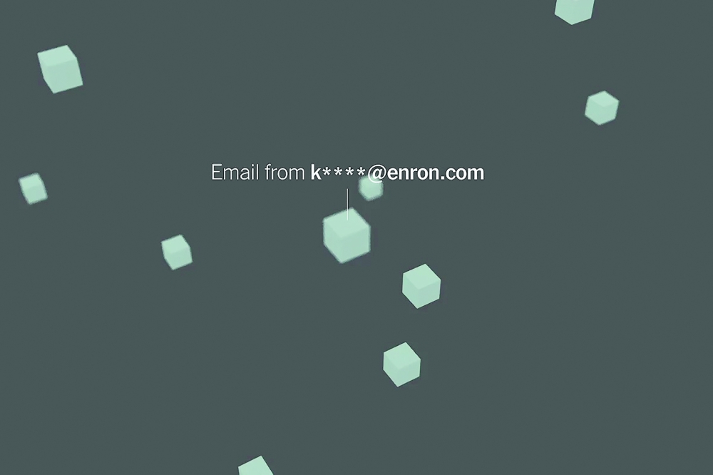 A visualisation of a large email dataset from the Enron Corporation, which is often used to train artificial intelligence systems, like ChatGPT. — NYT