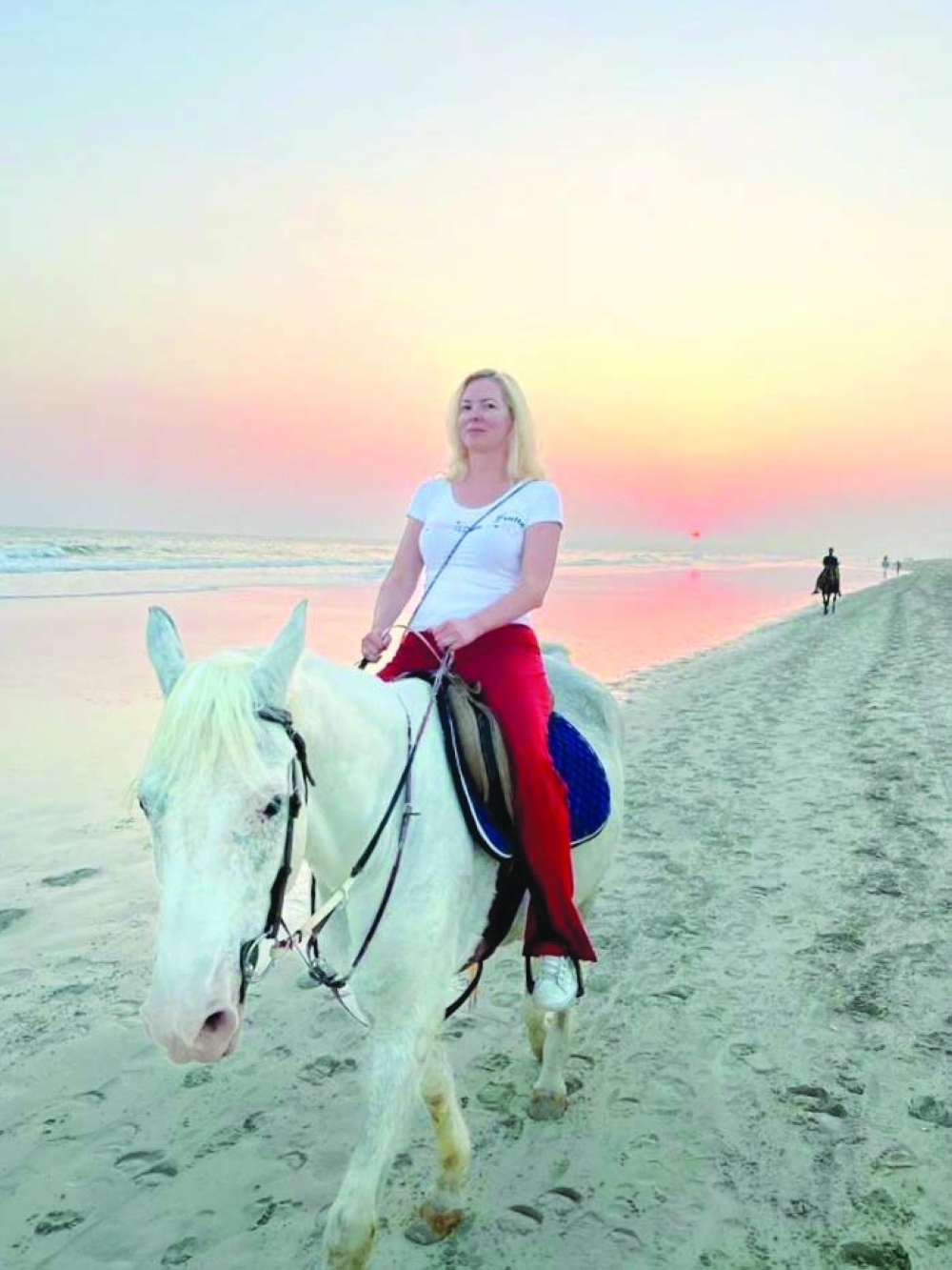 Viktoria Stefanova on horse ride in Salalah