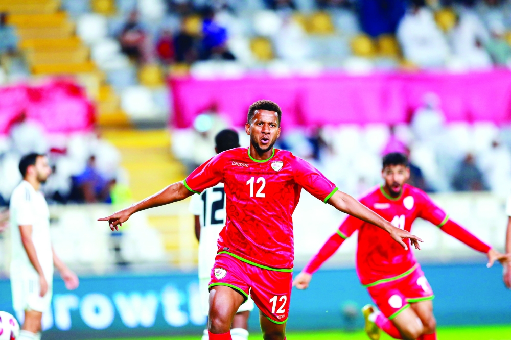 Abdullah Fawaz celebrated after scoring the first goal 
