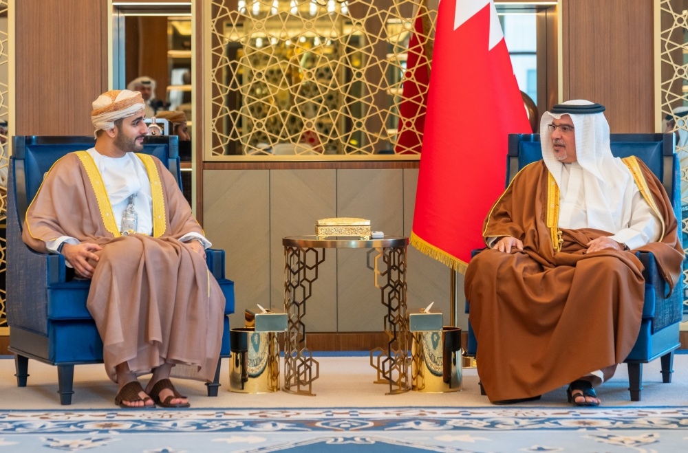 HH Sayyid Theyazin bin Haitham al Said with Prince Salman bin Hamad al-Khalifa Crown Prince and Prime Minister of the Kingdom of Bahrain