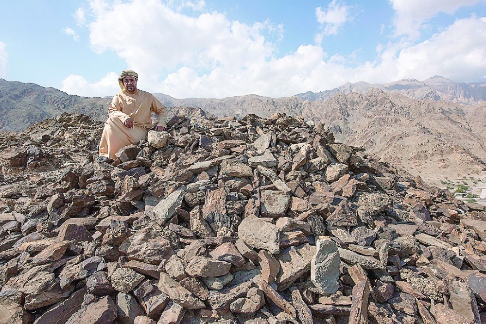 Omar al Shihi at an archaeological site in the Wilayat of Dibba