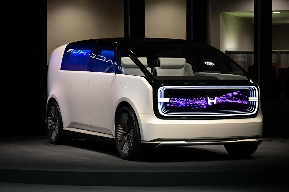 Japanese automaker Honda unveils its electric vehicle concept Space-Hub during the Consumer Electronics Show (CES) in Las Vegas, Nevada on January 9, 2024. 

