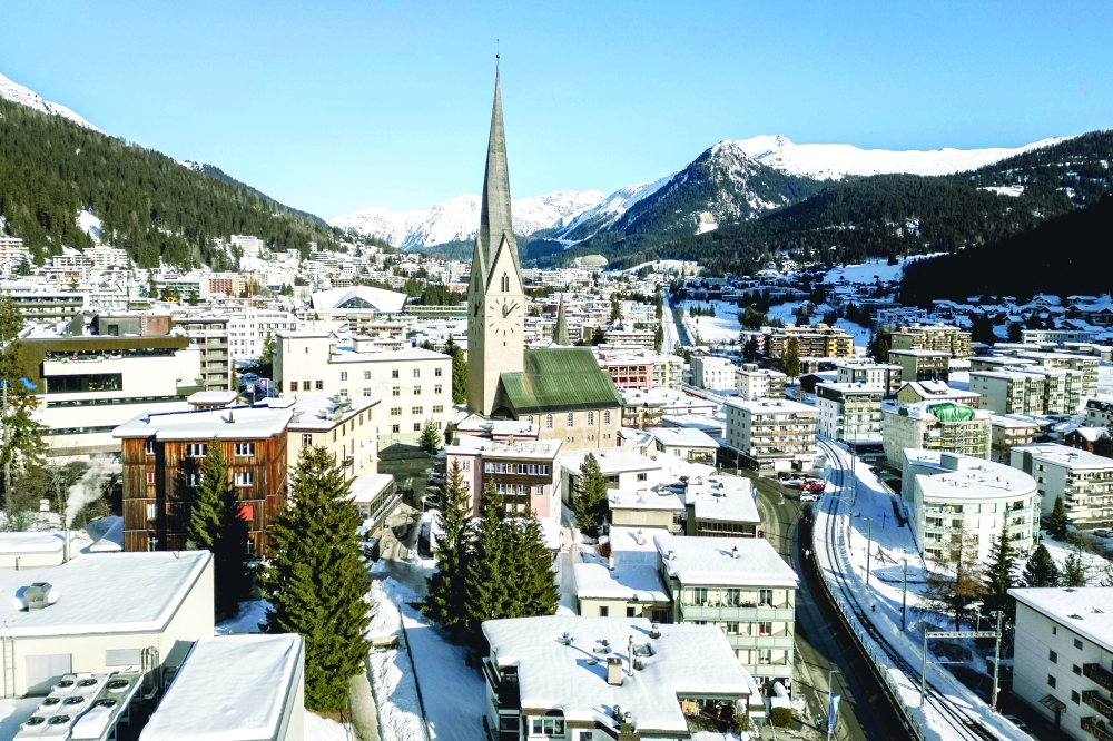 The Alpine resort of Davos ahead of the 54th annual meeting of the WEF from January 15 to 19. - AFP

