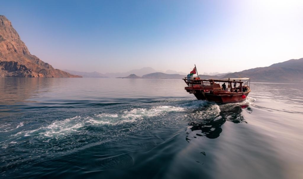 A dhow cruise is seen in the fjords of Musandam in Oman, in this illustration photo.
