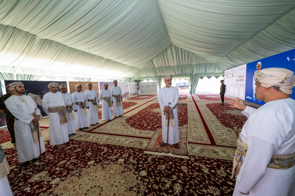 HM was briefed by some ministers about development and service projects being implemented in all wilayats 