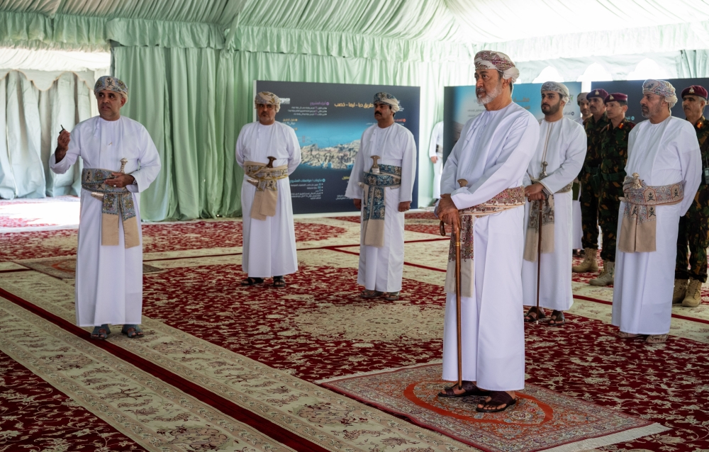 HM was briefed by some ministers about development and service projects being implemented in all wilayats 