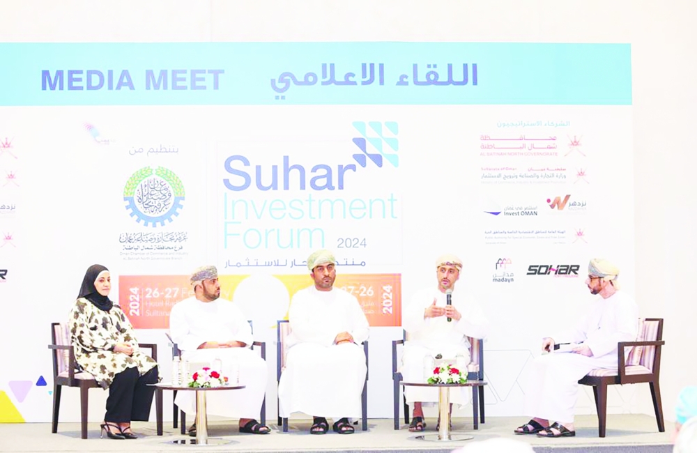 Officials addressing local media on next month’s Suhar Investment Forum.