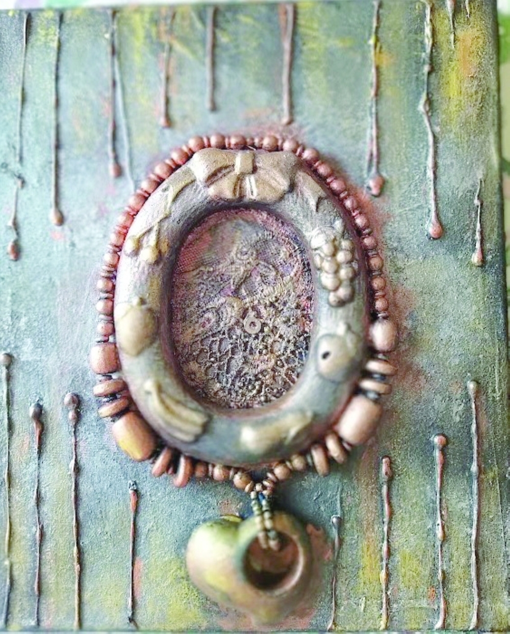 Waste jewellery pieces and swatches of cloth