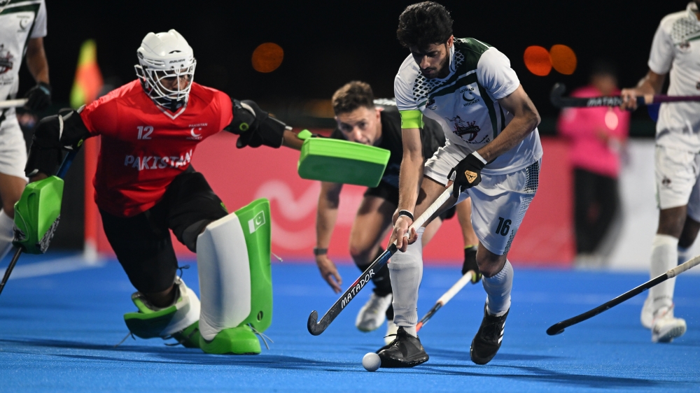 Action from New Zealand versus Pakistan match.