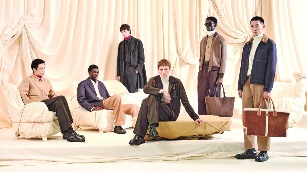 In a photo provided by Tod’s, a tableau vivant showcasing Tod’s fall 24 men’s collection, shown during Men's Fashion Week in Milan, January 2024.