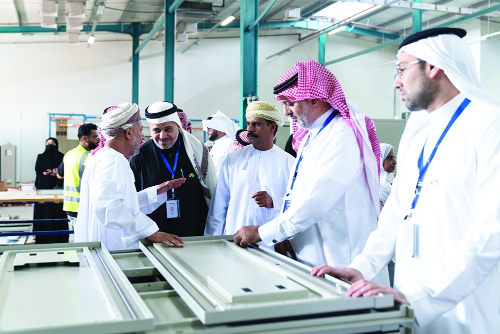 Representatives from the Riyadh Chamber touring industrial units in Samayil Industrial City.