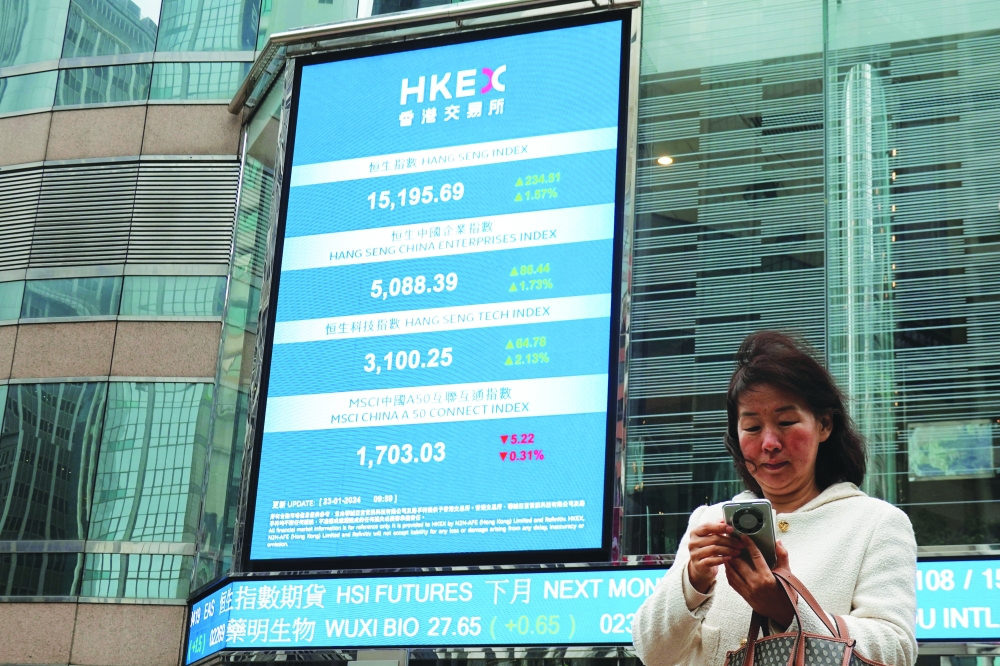 Display of stock information in Hong Kong