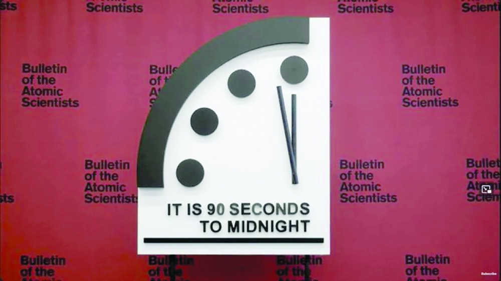 Scientists set the clock based on "existential" risks to Earth and its people